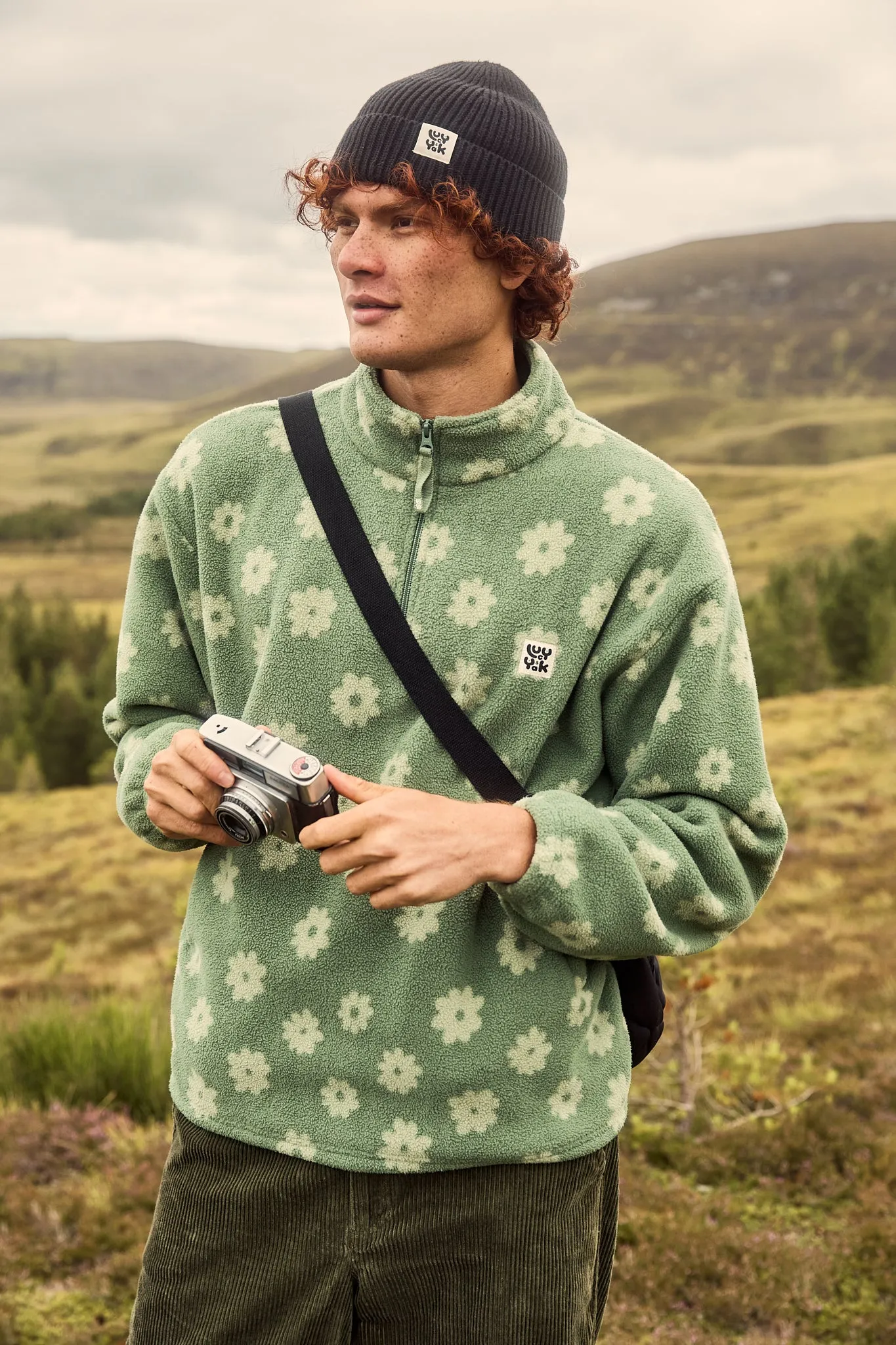 Stevie - Soft Polar Fleece in Green Delano Floral Print sold by Lucy & Yak product image thumbnail 2