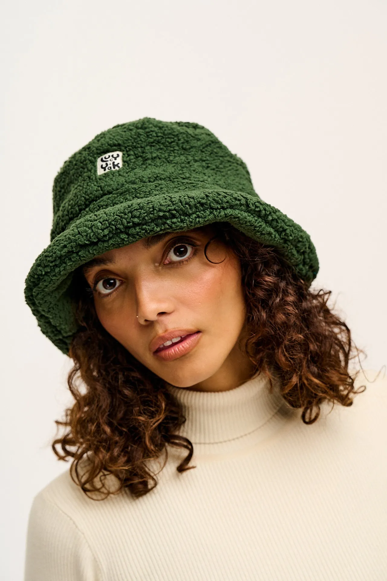 Travis - Borg Fleece Bucket Hat in Pine Green sold by Lucy & Yak product image thumbnail 3