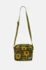 Dara - Crossbody Twill Bag in Green Sunday Sunflowers Print sold by Lucy & Yak
