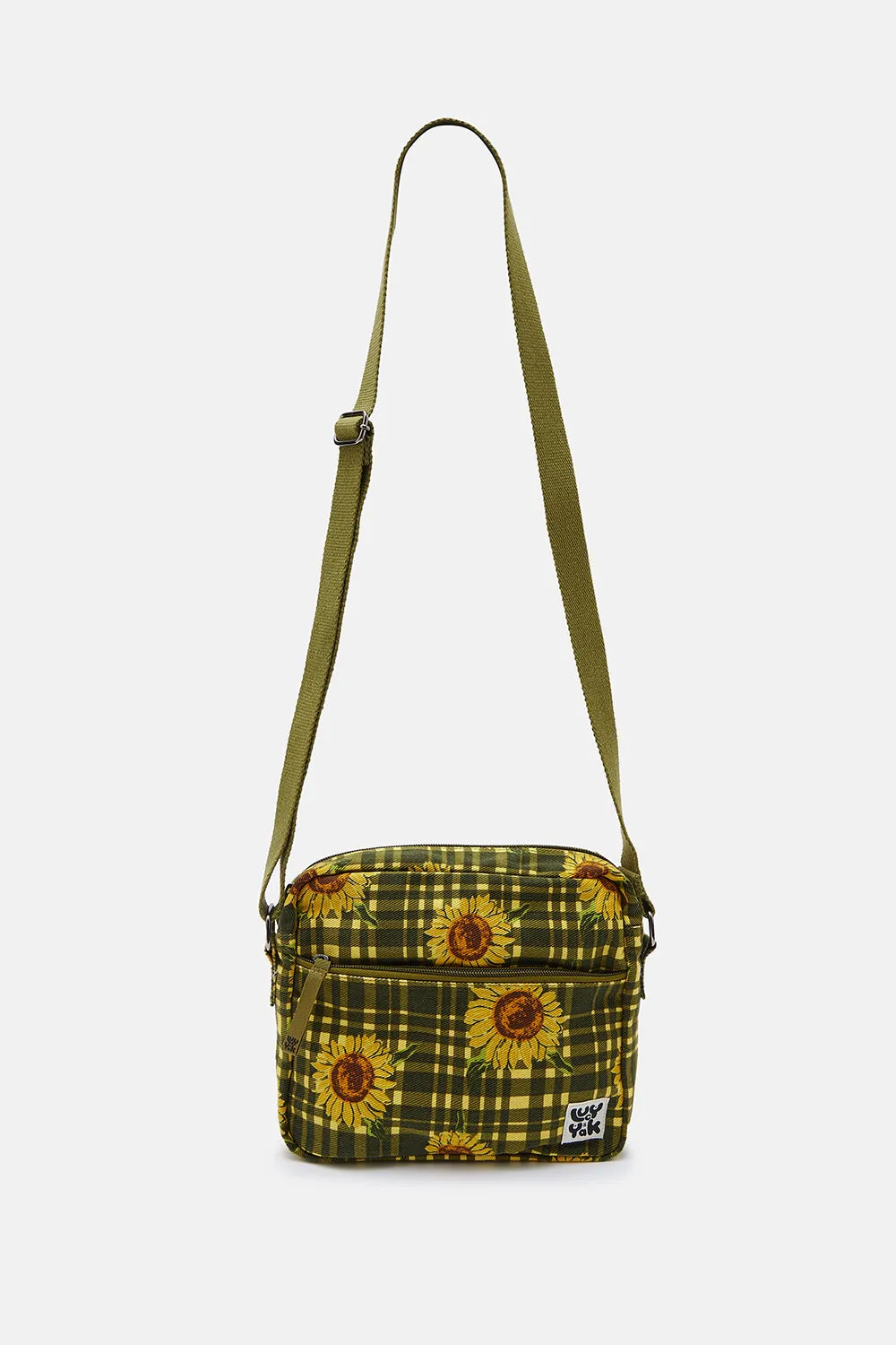 Dara - Crossbody Twill Bag in Green Sunday Sunflowers Print sold by Lucy & Yak product image thumbnail 2
