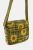 Dara - Crossbody Twill Bag in Green Sunday Sunflowers Print sold by Lucy & Yak