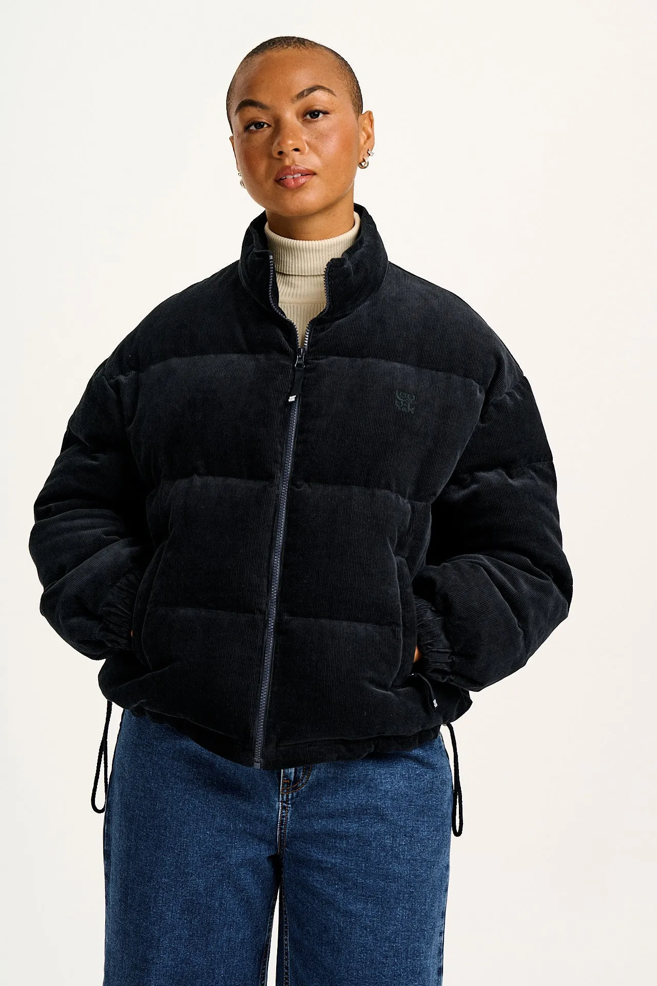 Paloma - Corduroy Puffer Jacket in Black sold by Lucy & Yak product image thumbnail 5