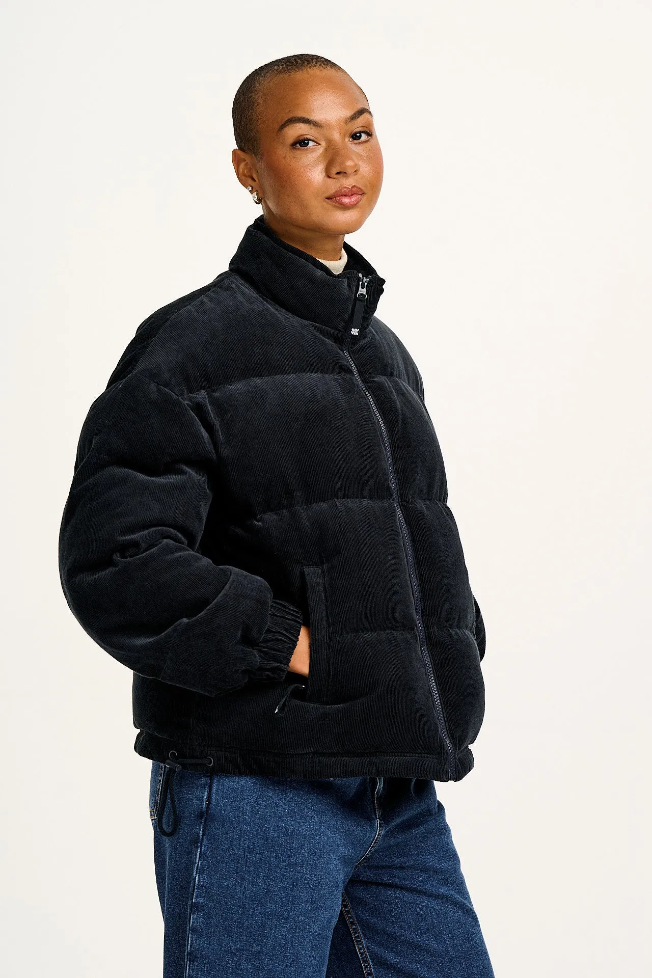 Paloma - Corduroy Puffer Jacket in Black sold by Lucy & Yak product image thumbnail 3