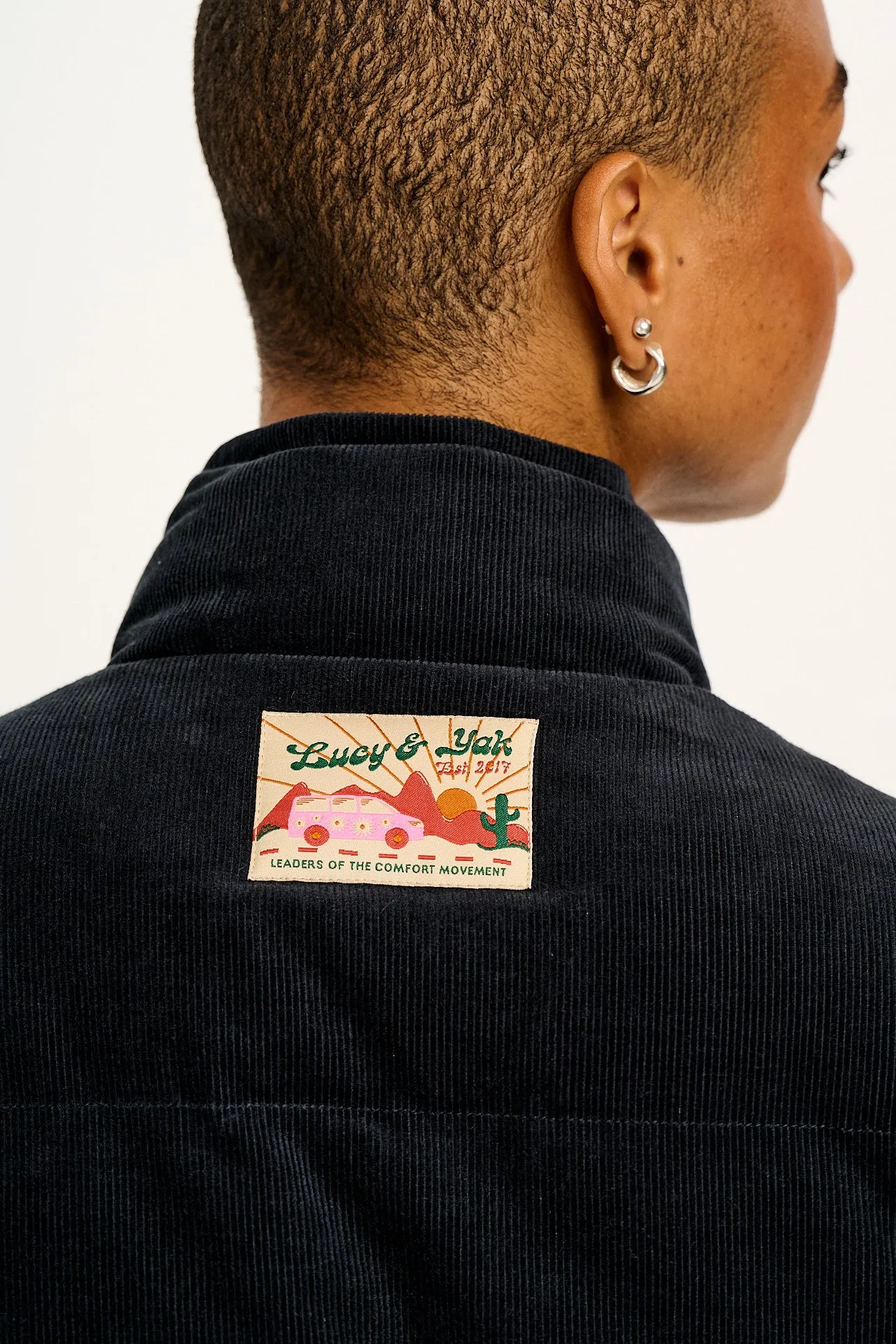 Paloma - Corduroy Puffer Jacket in Black sold by Lucy & Yak product image thumbnail 4