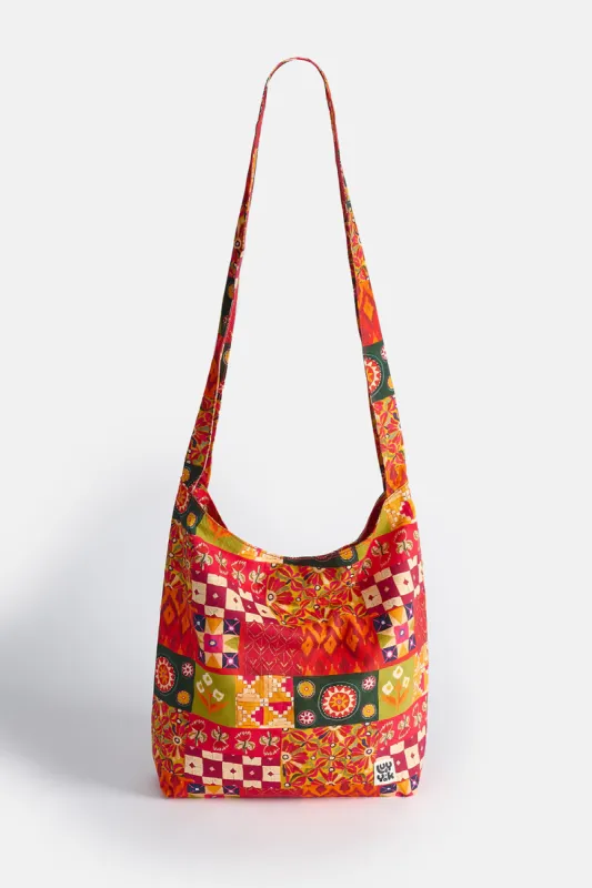 L.E. Erin - Cotton Shoulder Bag in Artist Print by Namrata Kumar sold by Lucy & Yak