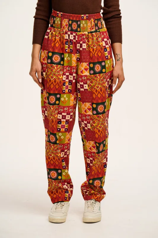 L.E. Alexa - Cotton Trousers in Artist Print by Namrata Kumar sold by Lucy & Yak