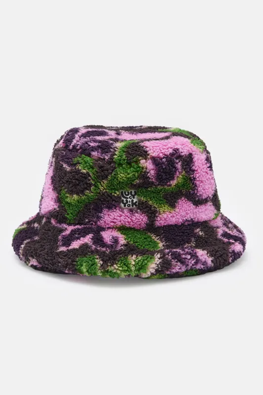 Travis - Borg Fleece Bucket Hat in Wilderly Print sold by Lucy & Yak