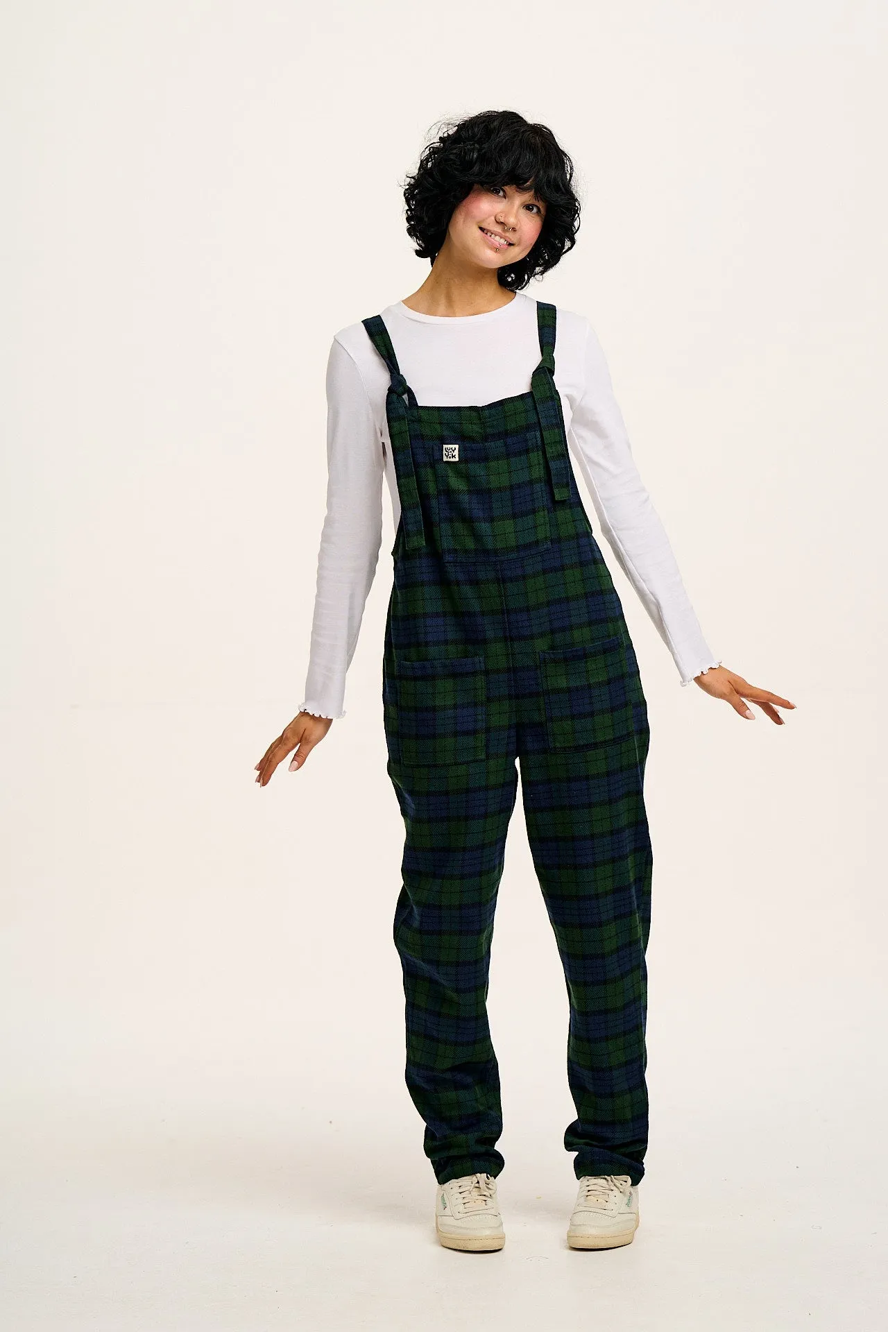 Original - Brushed Cotton Dungarees in Blue & Green Wilderness Tartan sold by Lucy & Yak product image thumbnail 4