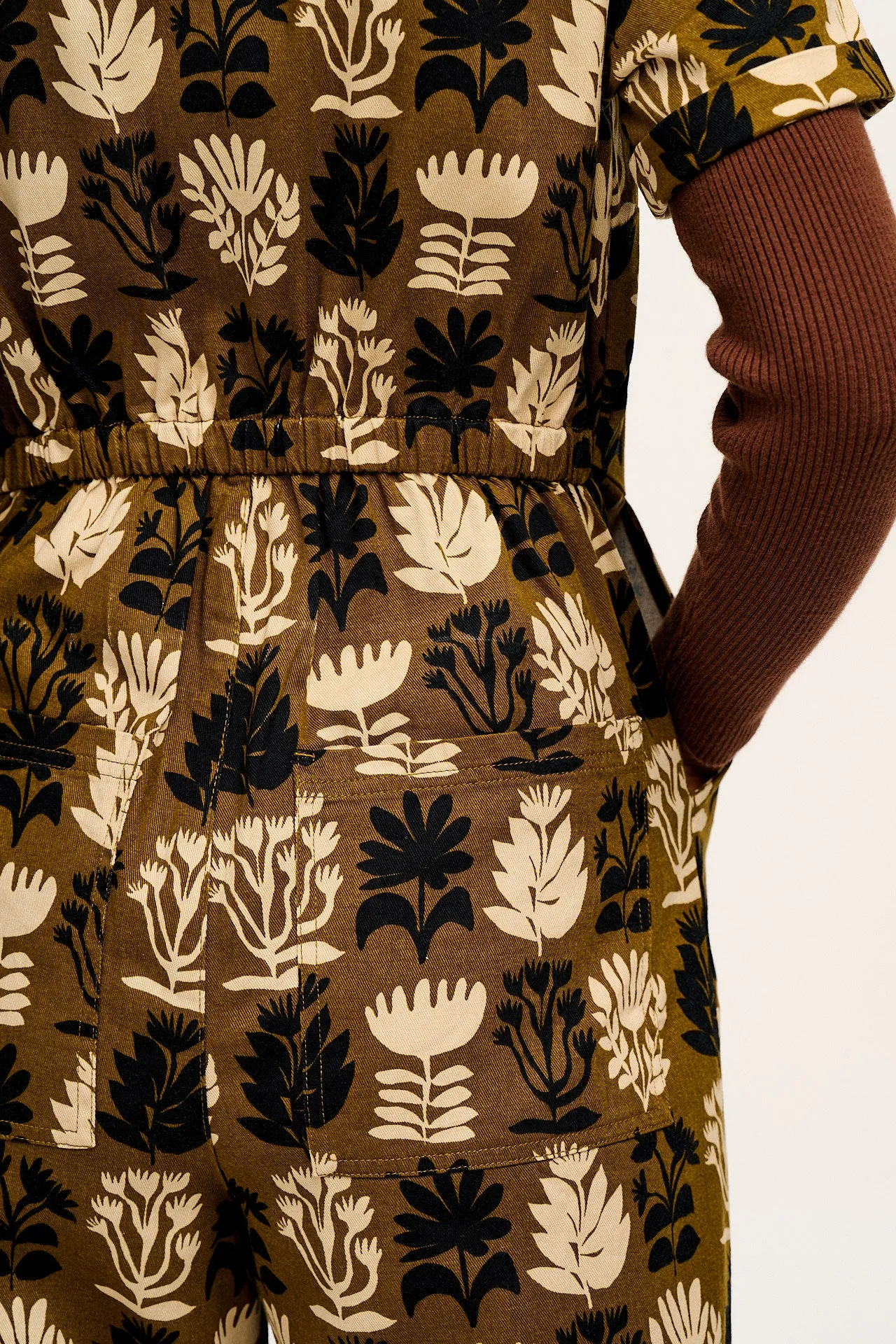 Ragan - Cotton Jumpsuit in Green Zela Print sold by Lucy & Yak product image thumbnail 5