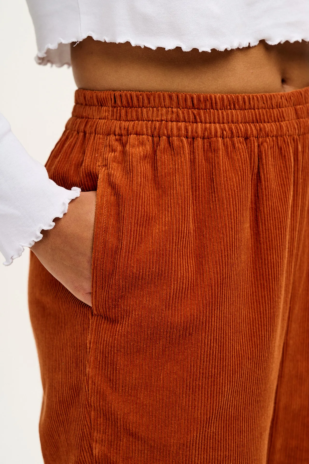 Billie - Corduroy Trousers in Red Clay sold by Lucy & Yak product image thumbnail 2