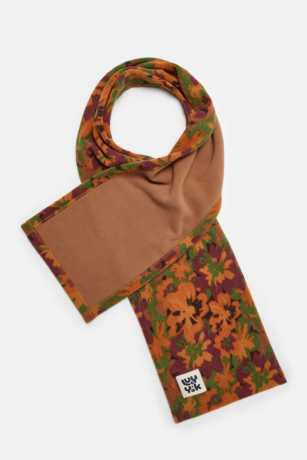 Ola - Polar Fleece Scarf in Orange Cass Floral Print sold by Lucy & Yak product image thumbnail 2