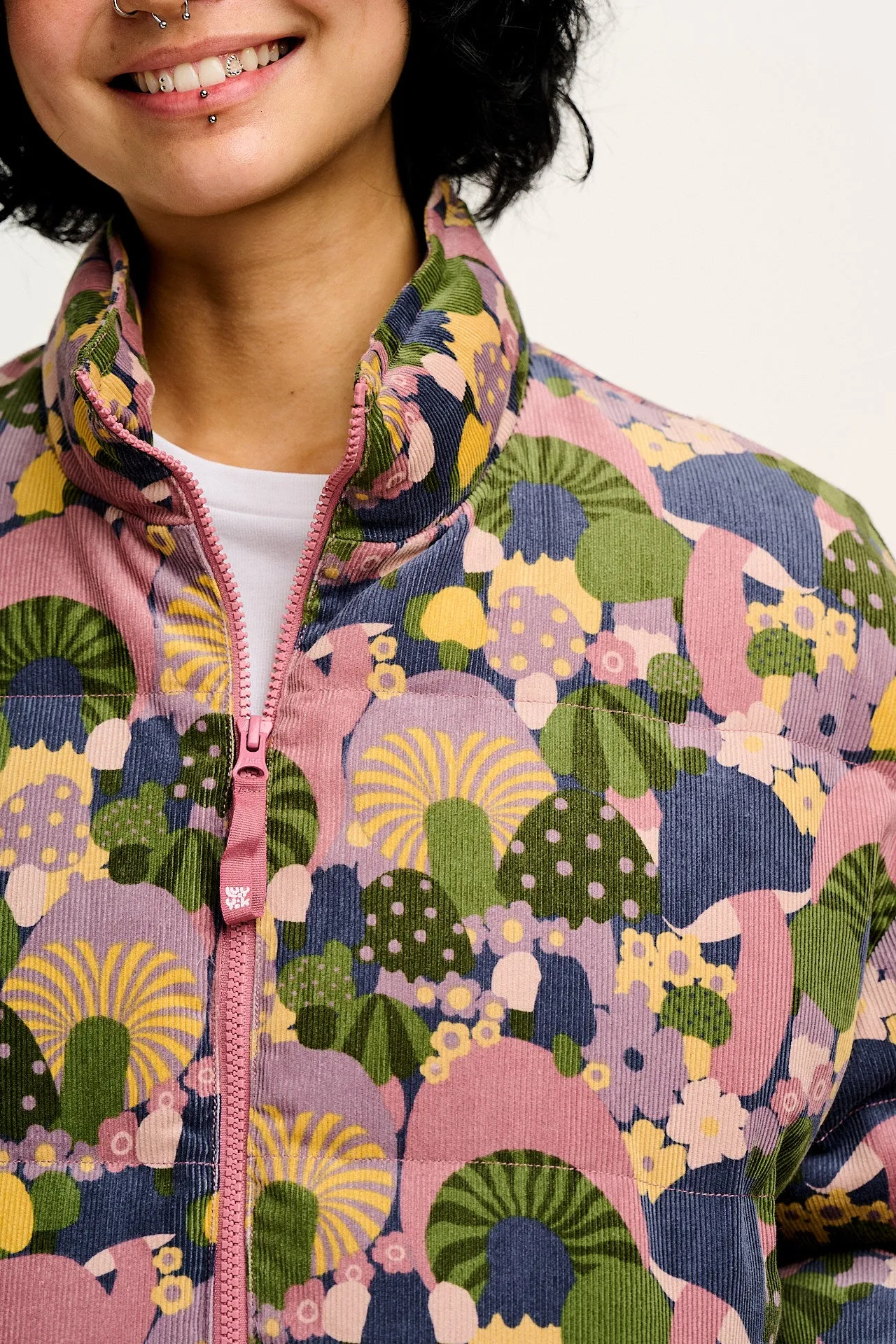 Paloma - Corduroy Puffer Jacket in Portobella Mushroom Print sold by Lucy & Yak product image thumbnail 2