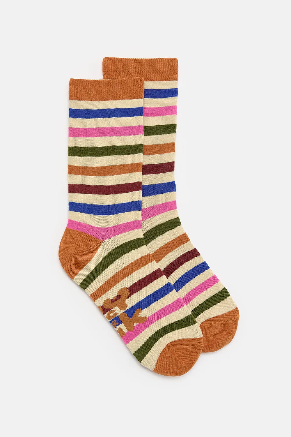 JoJo - Cotton Socks in Rainbow Stripe sold by Lucy & Yak