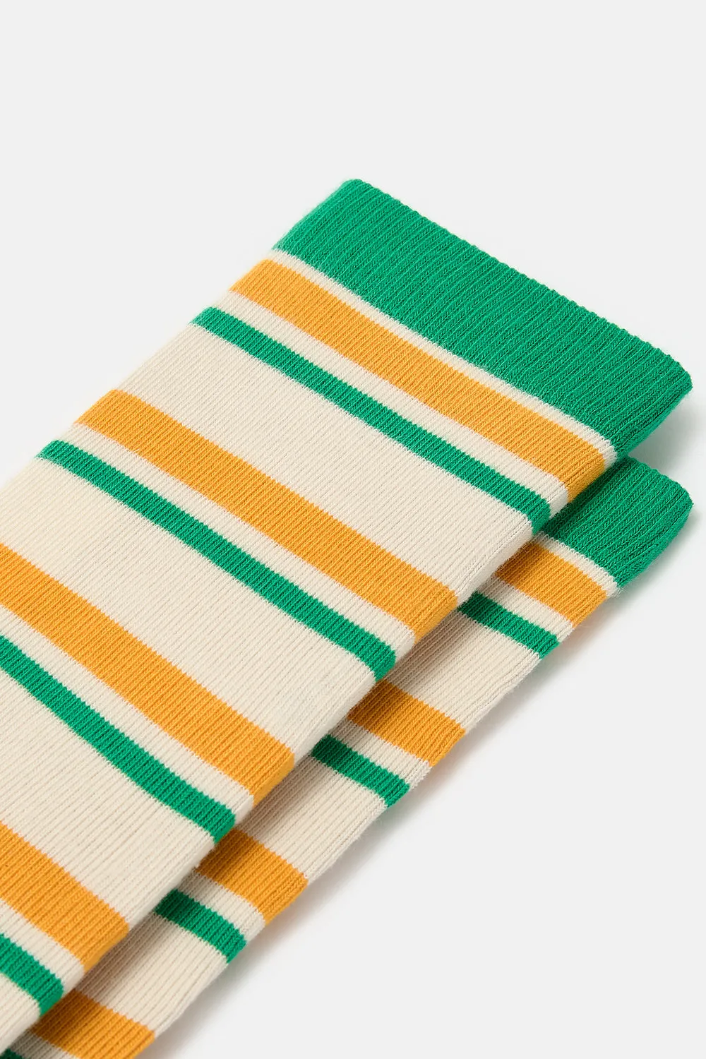 JoJo - Cotton Socks in Green & Yellow Stripe sold by Lucy & Yak product image thumbnail 2