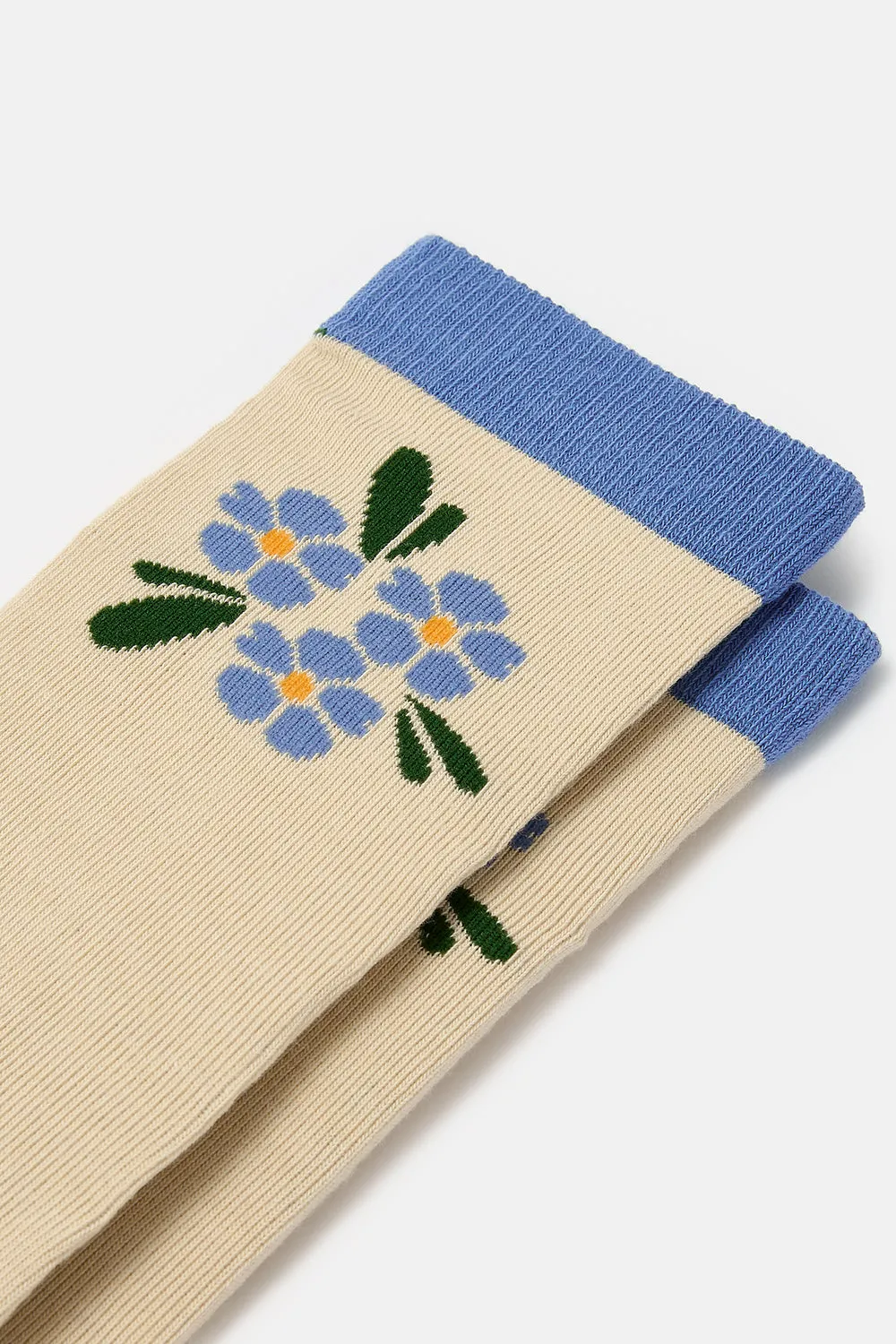 JoJo - Cotton Socks in Blue Flower sold by Lucy & Yak product image thumbnail 2