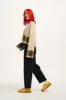 Robyn - V-Neck Knitted Cardigan in Ecru Floral Hem Print sold by Lucy & Yak