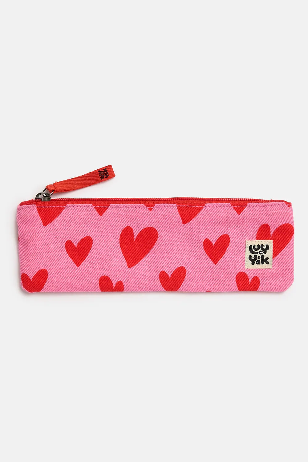 Pierra - Pencil Case Pouch in Pink Heart Cupid Print sold by Lucy & Yak product image thumbnail 2