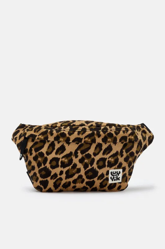Brodie - Corduroy Bumbag in Leopard Print sold by Lucy & Yak