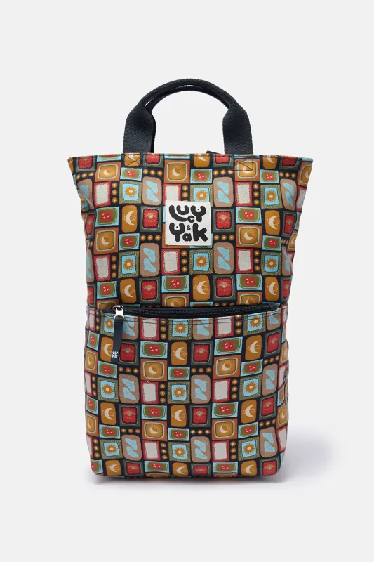 Dylan - Cotton Backpack in Navy Nova Print sold by Lucy & Yak