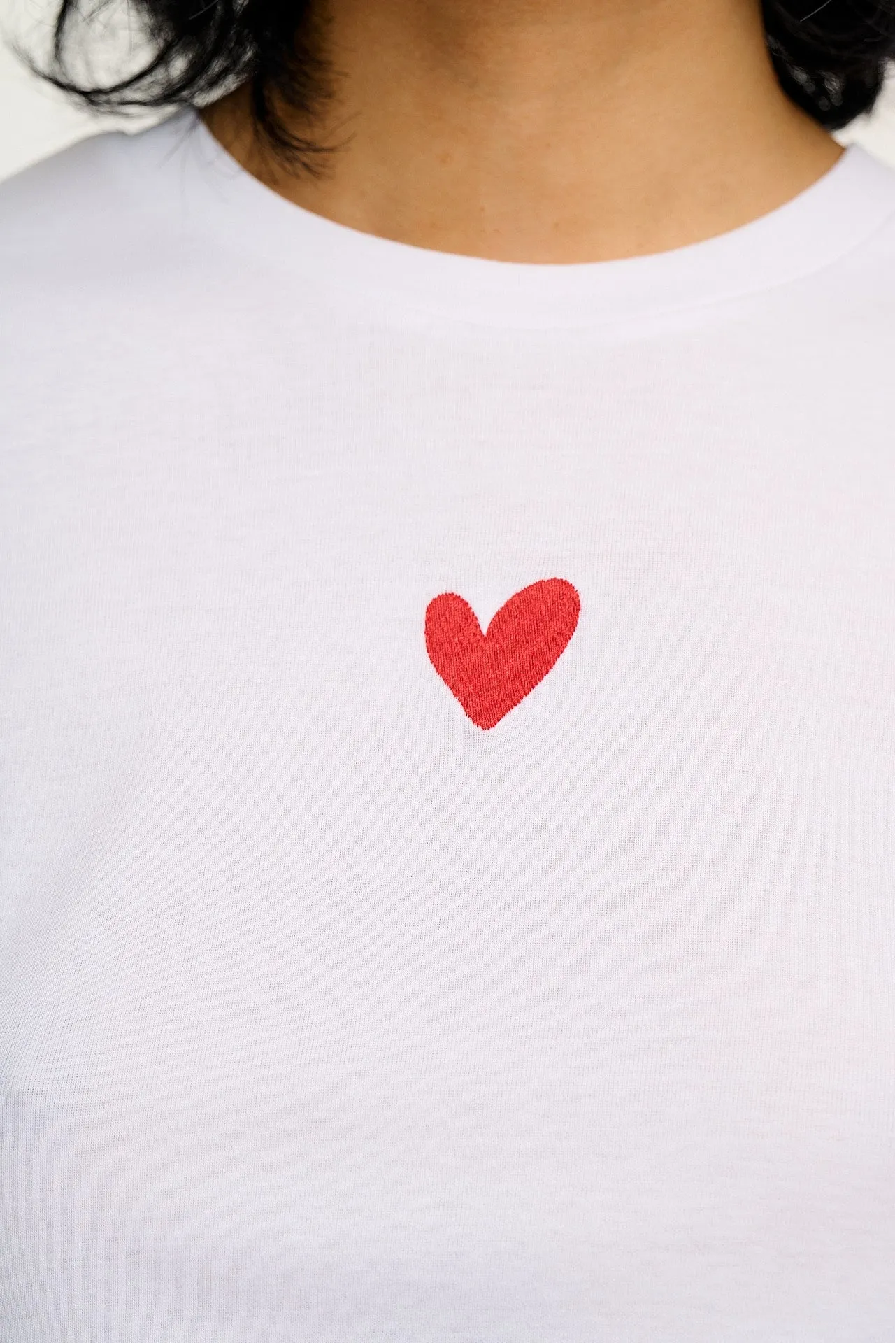 Greta - Cropped Cotton Top With Cupid Heart Embroidery sold by Lucy & Yak product image thumbnail 2