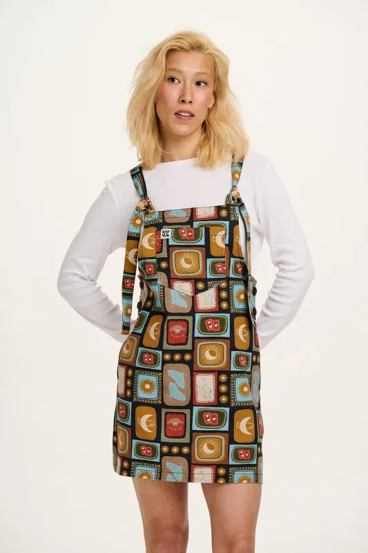 Mini Pini - Cotton Dress in Navy Nova Print sold by Lucy & Yak