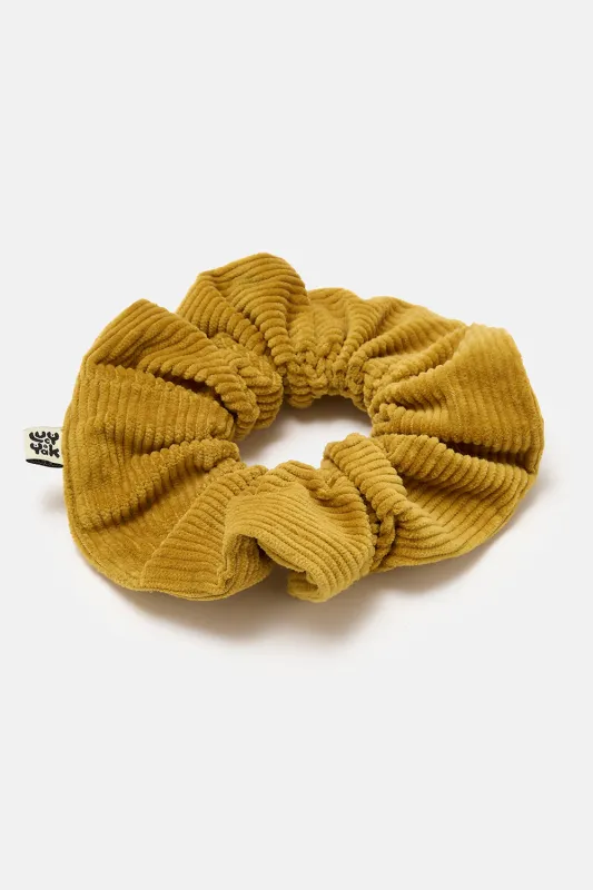 Mimmi - Oversized Scrunchie in Mustard Corduroy sold by Lucy & Yak