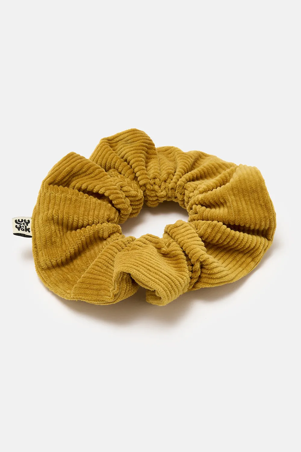 Mimmi - Oversized Scrunchie in Mustard Corduroy sold by Lucy & Yak