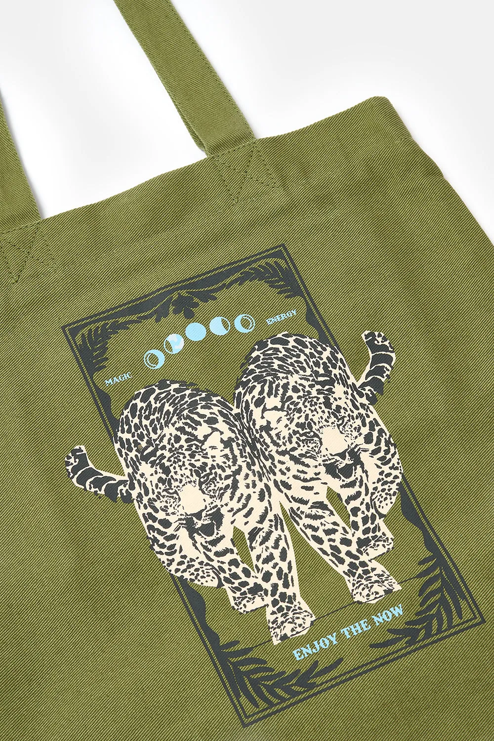 Felix - Cotton Tote Bag in Green with Enjoy The Now Print sold by Lucy & Yak product image thumbnail 2