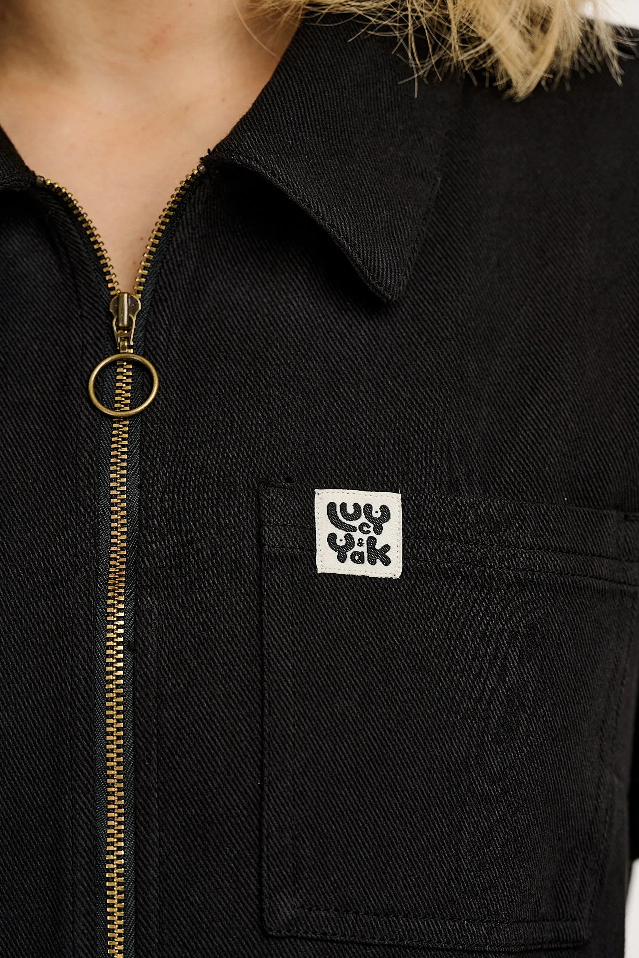 Rex - Short Sleeve Cotton Jumpsuit in Black sold by Lucy & Yak product image thumbnail 2