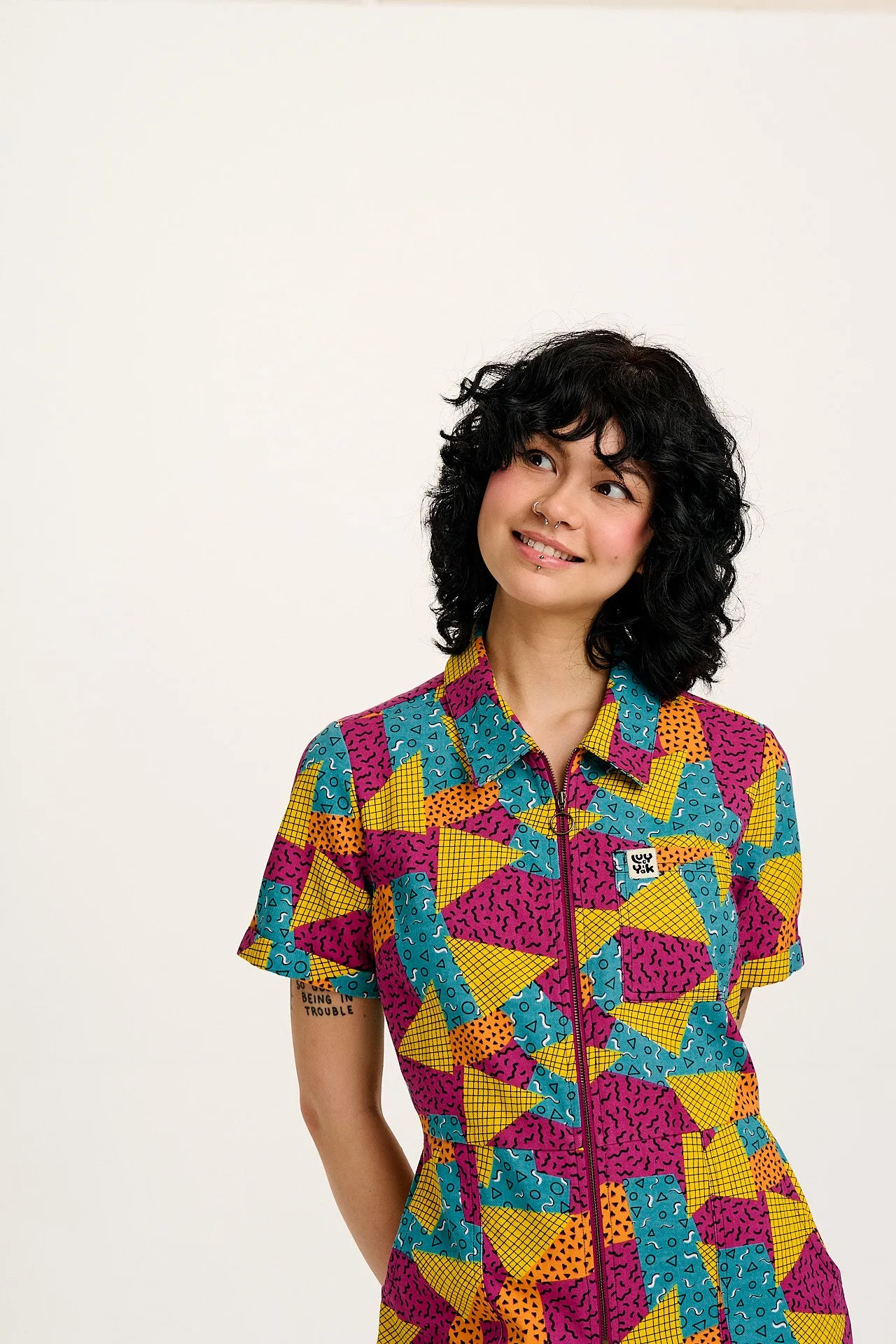 Ragan - Cotton Jumpsuit in Memphis Print sold by Lucy & Yak product image thumbnail 2