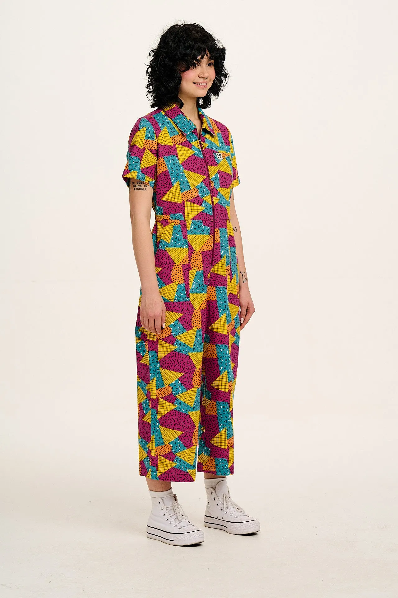 Ragan - Cotton Jumpsuit in Memphis Print sold by Lucy & Yak product image thumbnail 4