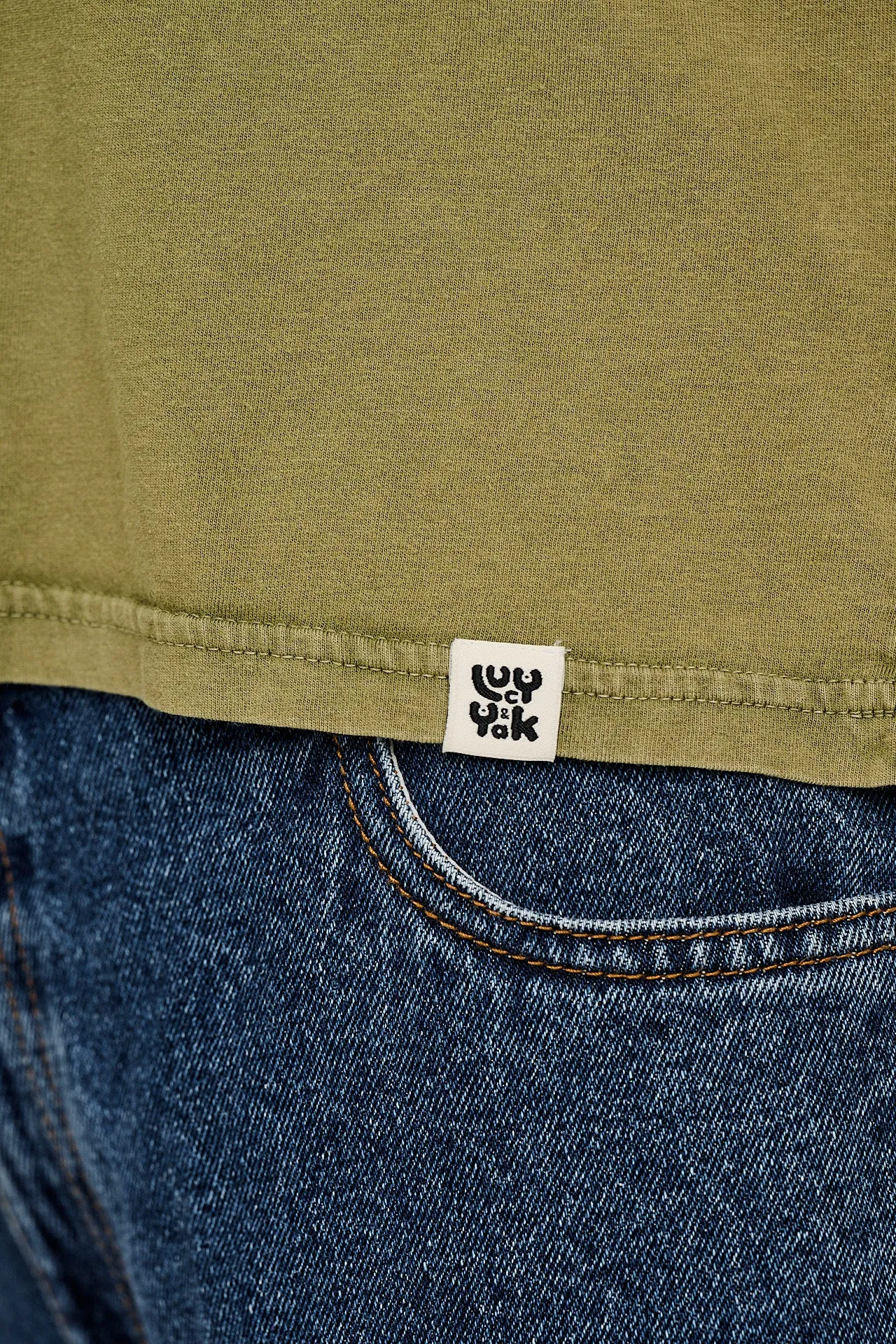 Zayla - Cropped Boxy T-Shirt in Herb Garden Green sold by Lucy & Yak product image thumbnail 3