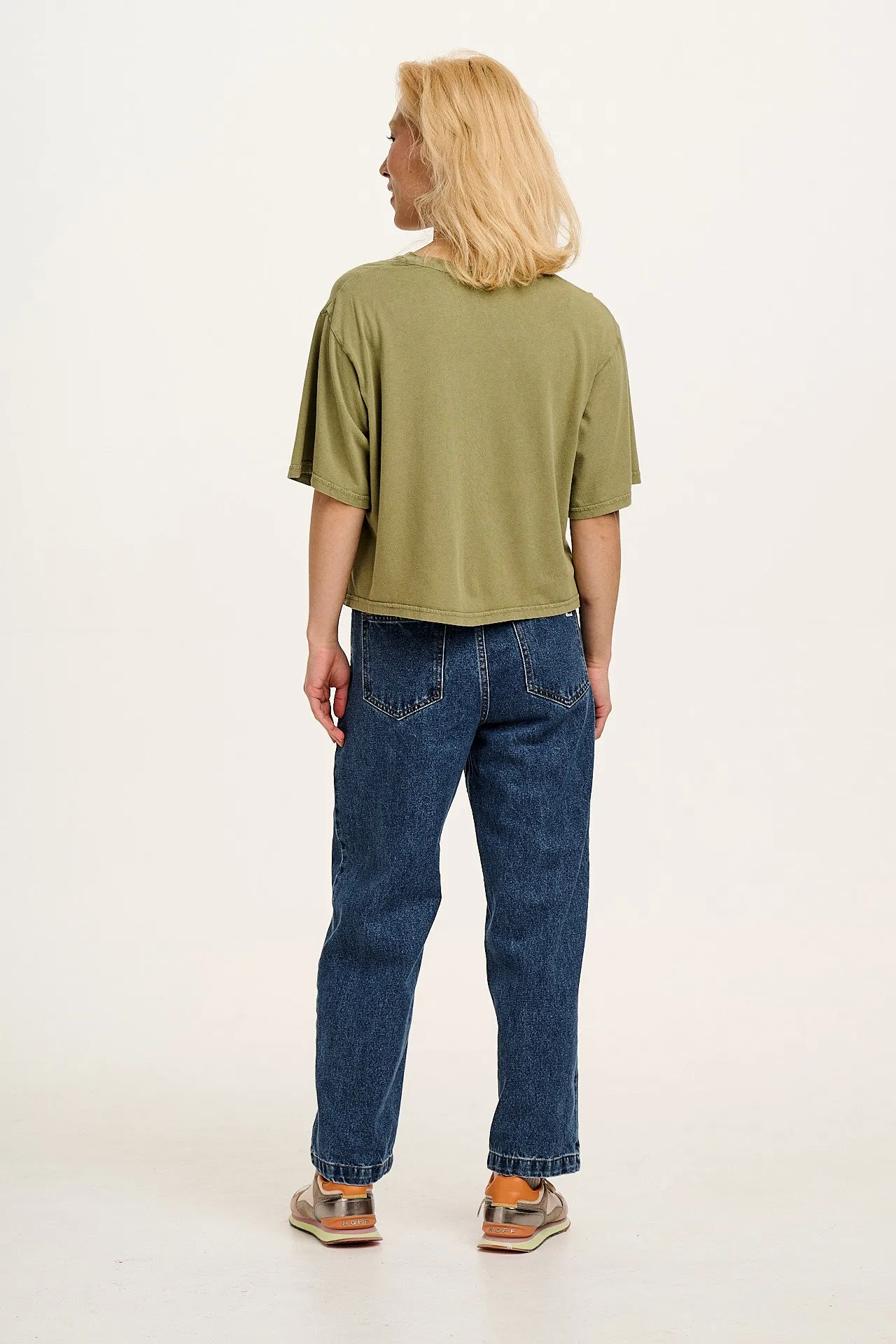 Zayla - Cropped Boxy T-Shirt in Herb Garden Green sold by Lucy & Yak product image thumbnail 5