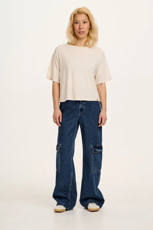 Zayla - Cropped Boxy Tee in Ecru sold by Lucy & Yak