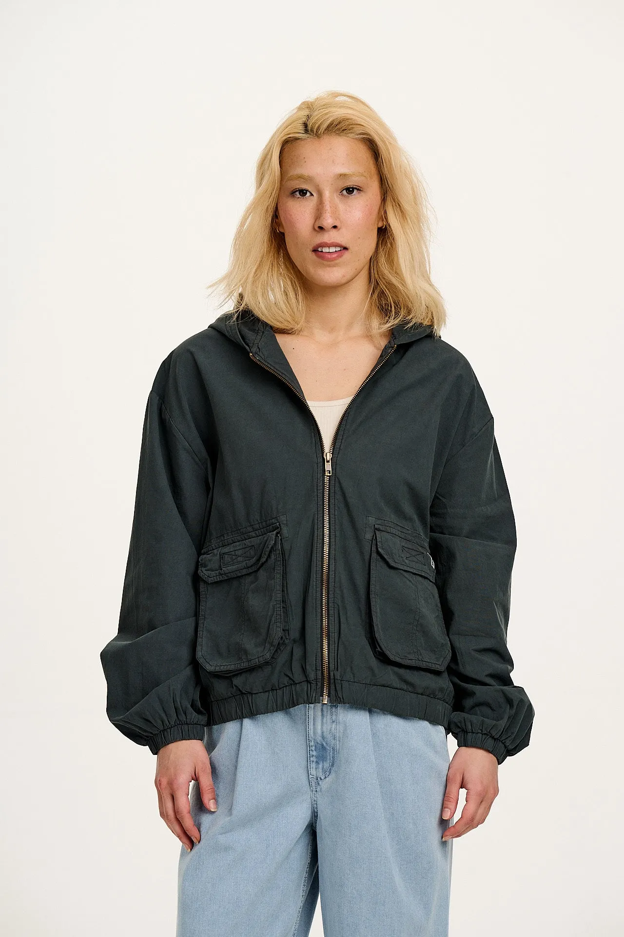 Jai - Lightweight Cotton Jacket in Midnight Black sold by Lucy & Yak product image thumbnail 2