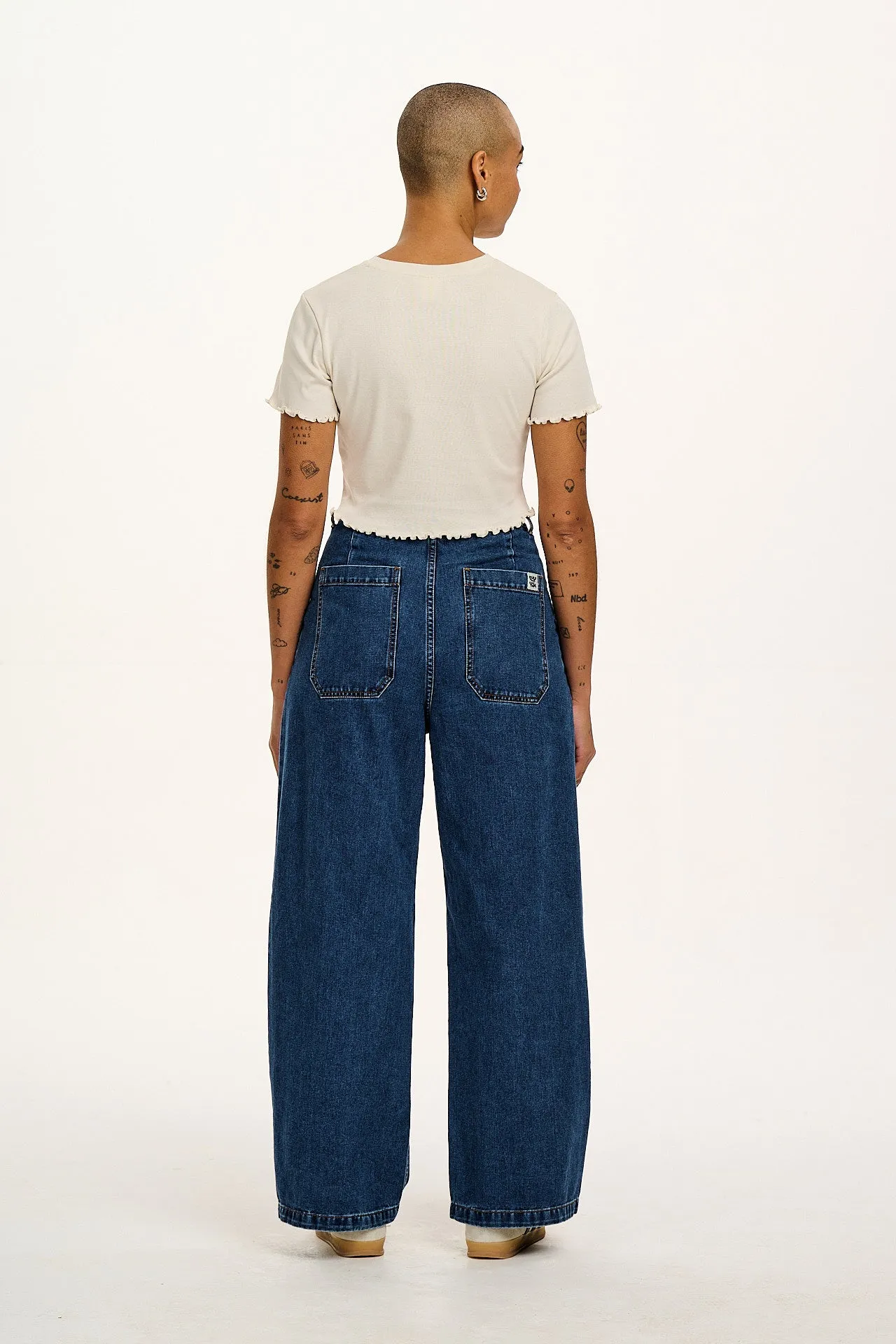 L.E. Greta - Cropped Cotton Top in Artist Print by Wen Yee Kok sold by Lucy & Yak product image thumbnail 5