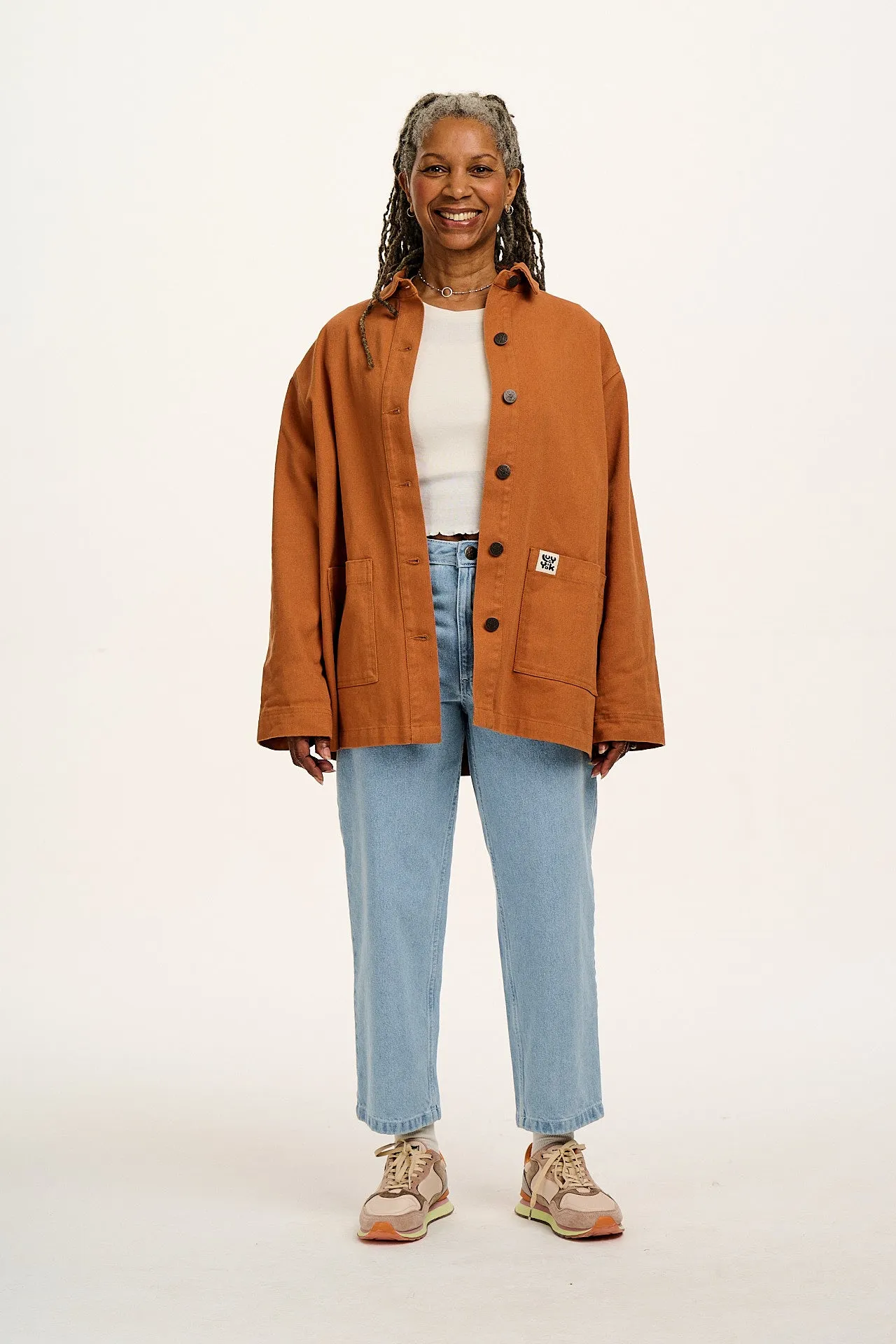 Olly - Cotton Jacket in Amber Orange sold by Lucy & Yak product image thumbnail 3