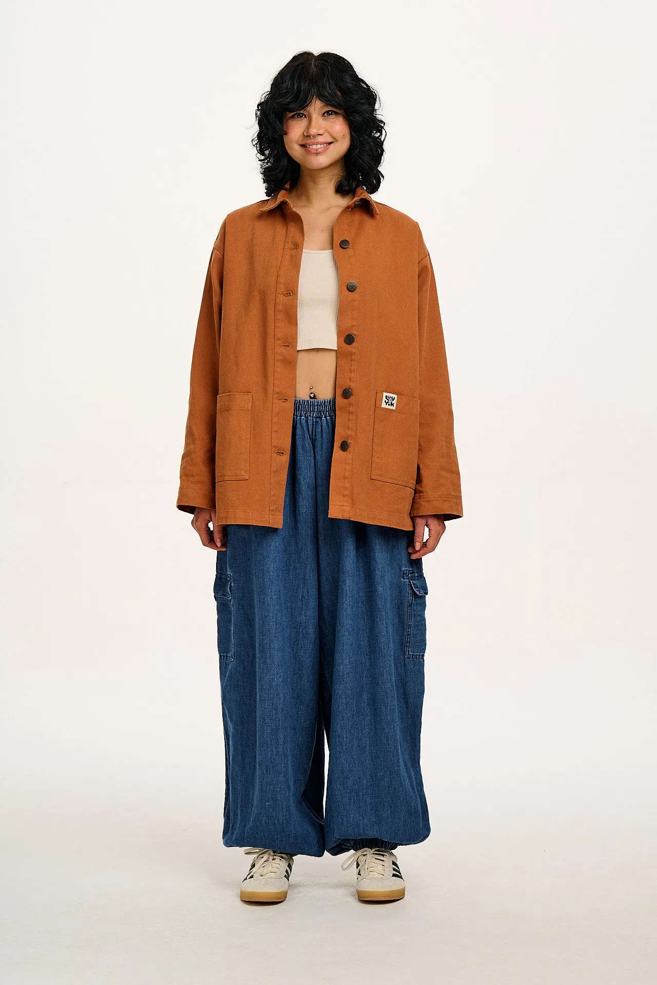 Olly - Cotton Jacket in Amber Orange sold by Lucy & Yak product image thumbnail 2