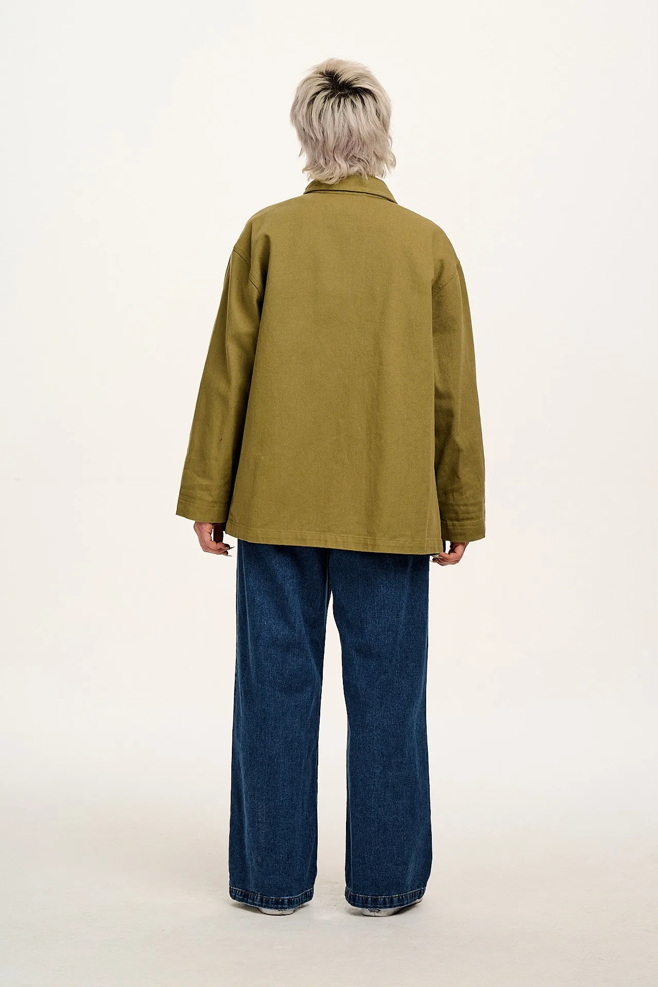 Olly - Cotton Jacket in Herb Garden Green sold by Lucy & Yak product image thumbnail 5