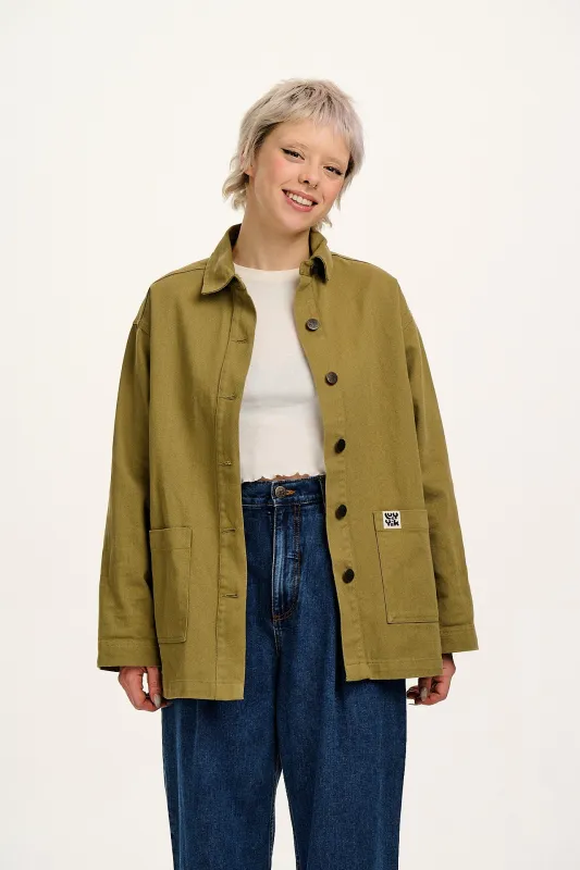 Olly - Cotton Jacket in Herb Garden Green sold by Lucy & Yak