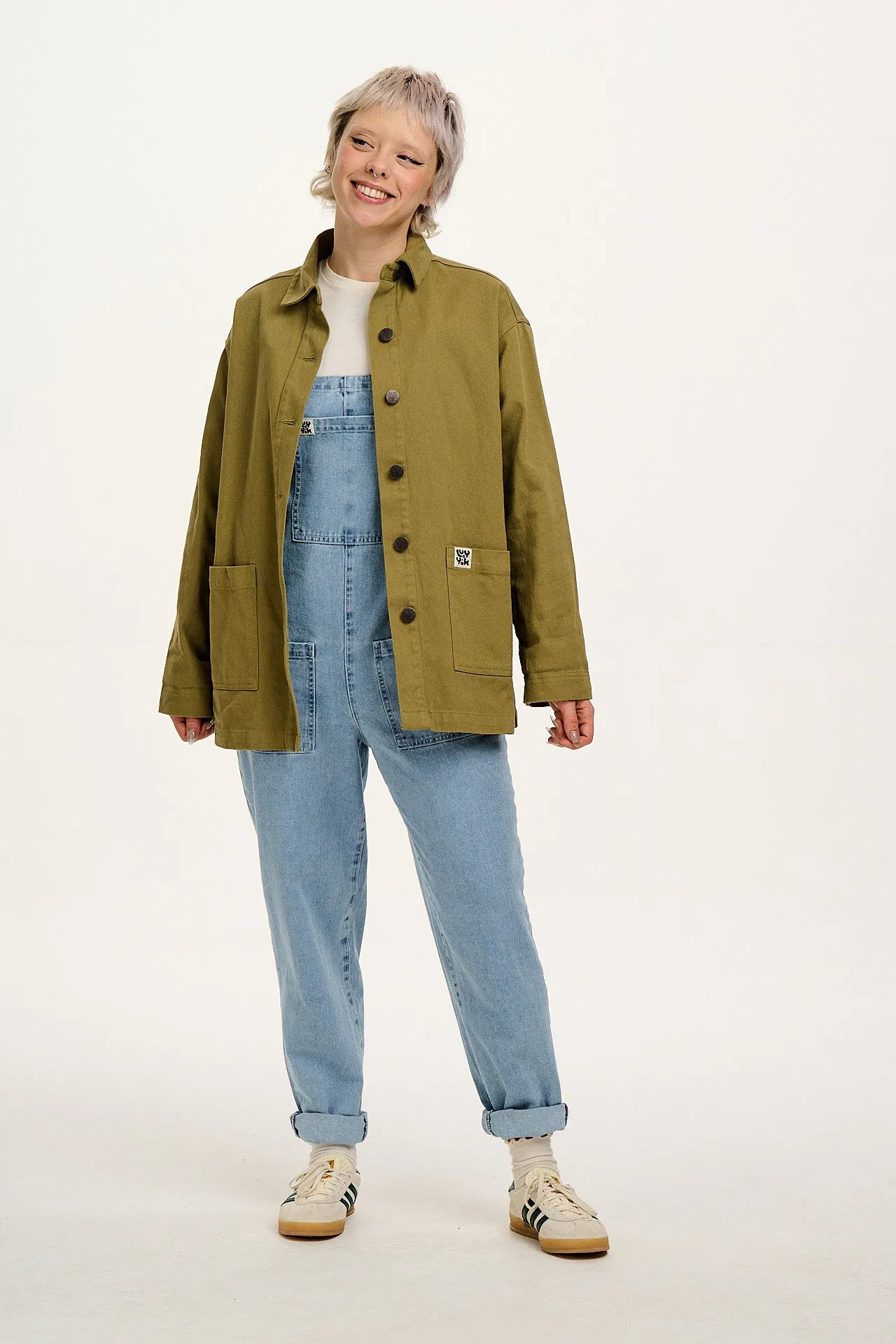 Olly - Cotton Jacket in Herb Garden Green sold by Lucy & Yak product image thumbnail 4