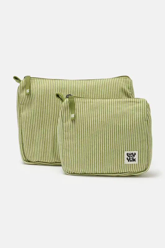 Malina - Washbag in Green Hickory Stripe sold by Lucy & Yak