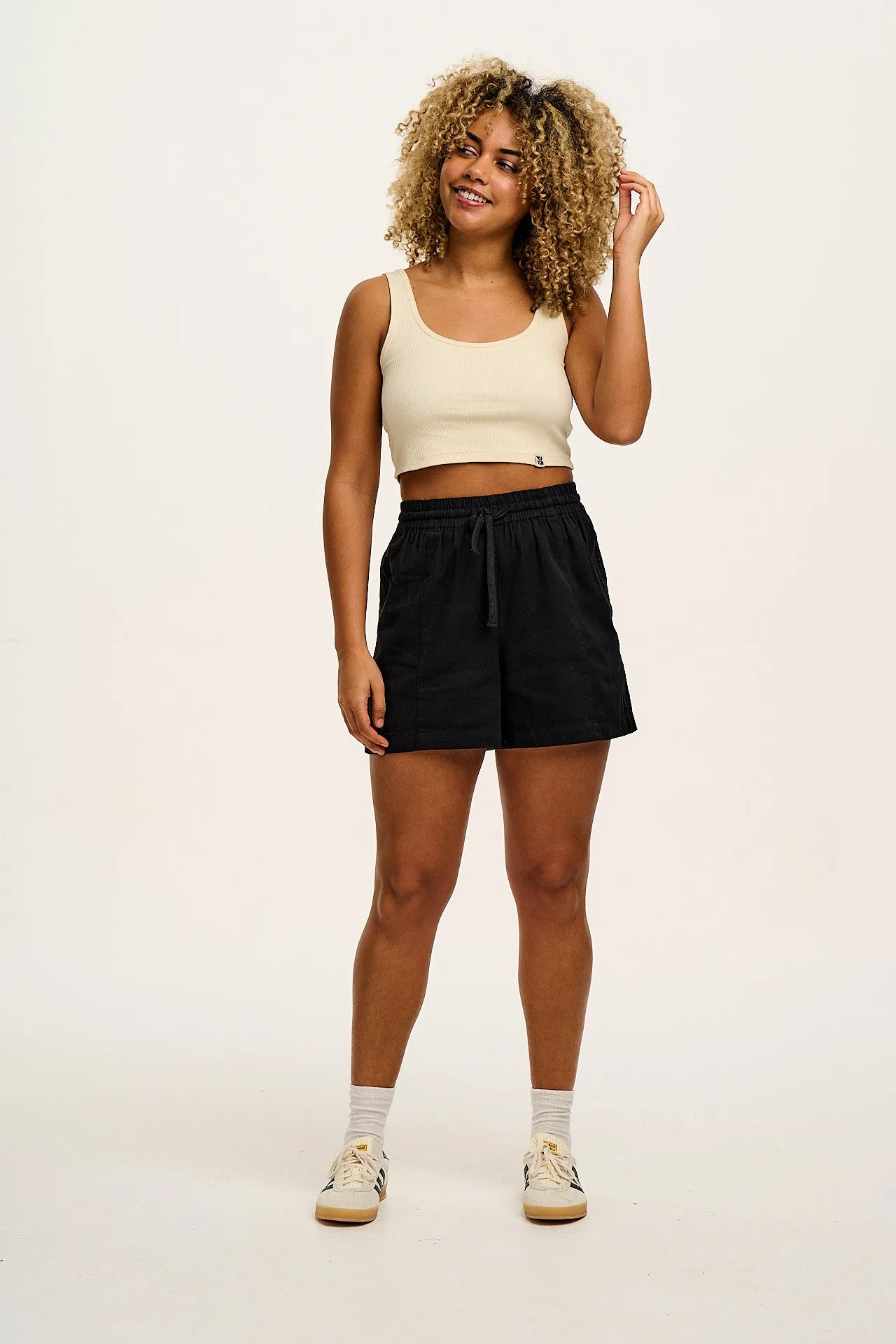 Charlie - Cotton Shorts in Black sold by Lucy & Yak