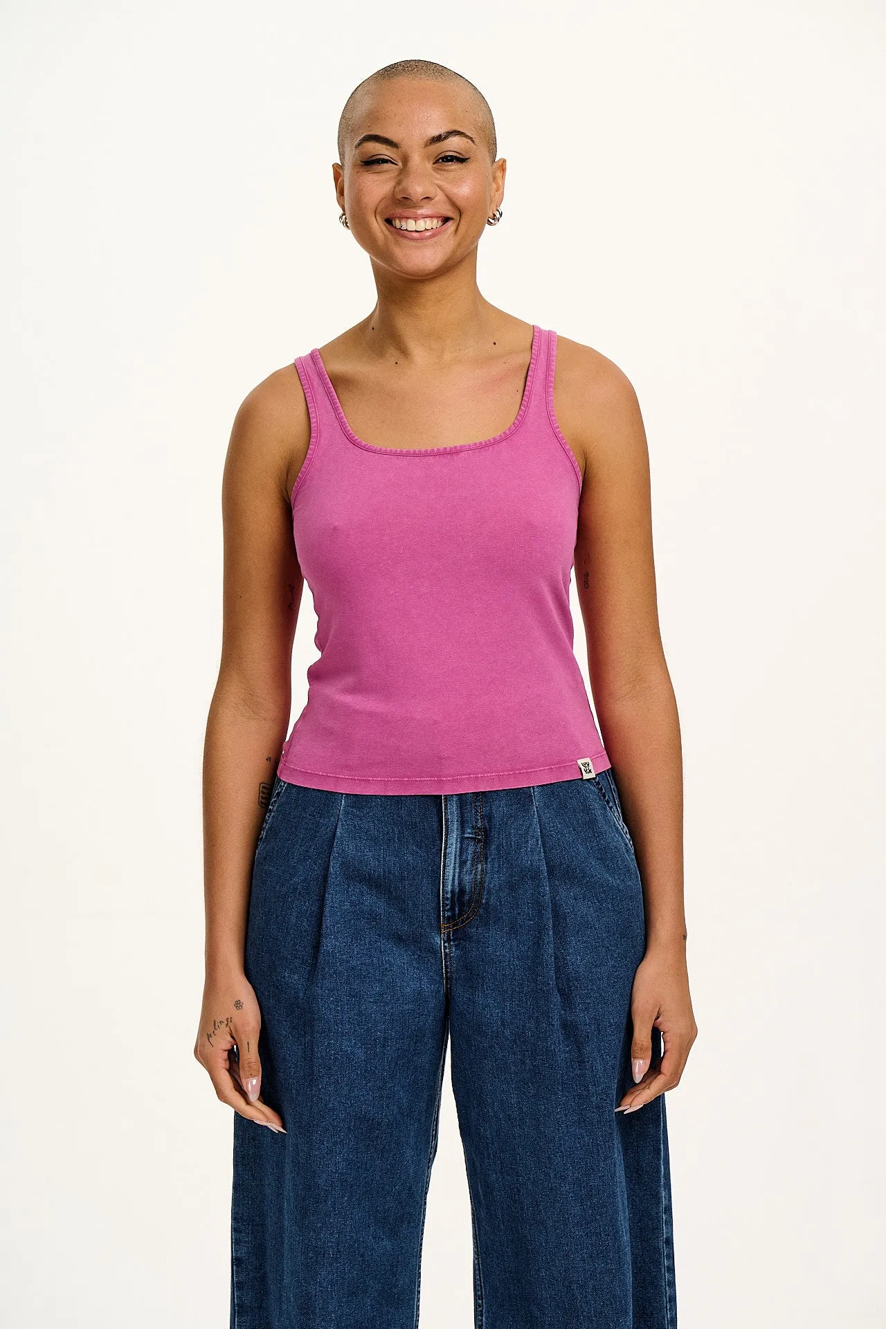 Jett - Vest Top in Dahlia Pink sold by Lucy & Yak