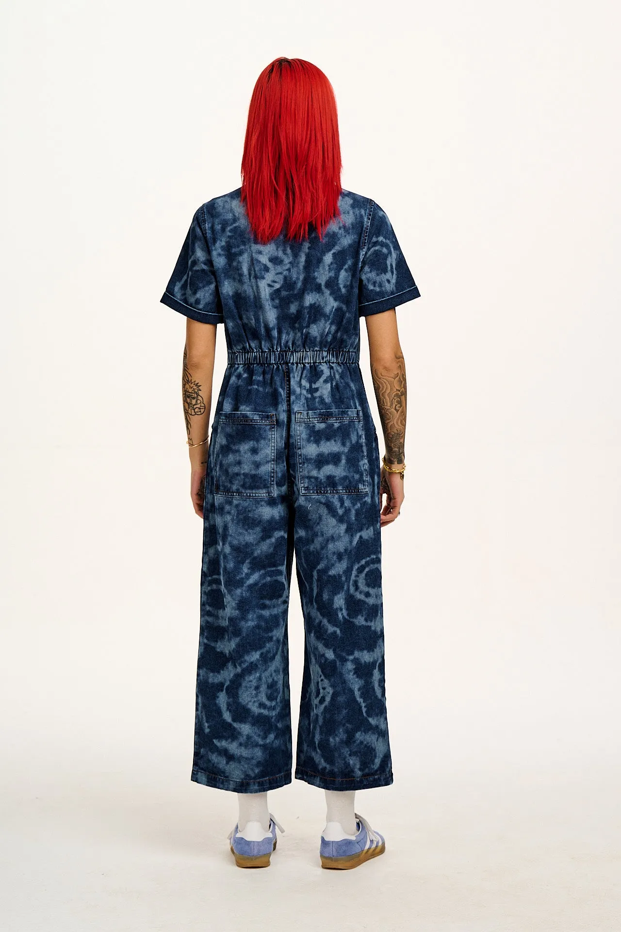 Ragan - Denim Jumpsuit in Natty Mid Wash Blue sold by Lucy & Yak product image thumbnail 4