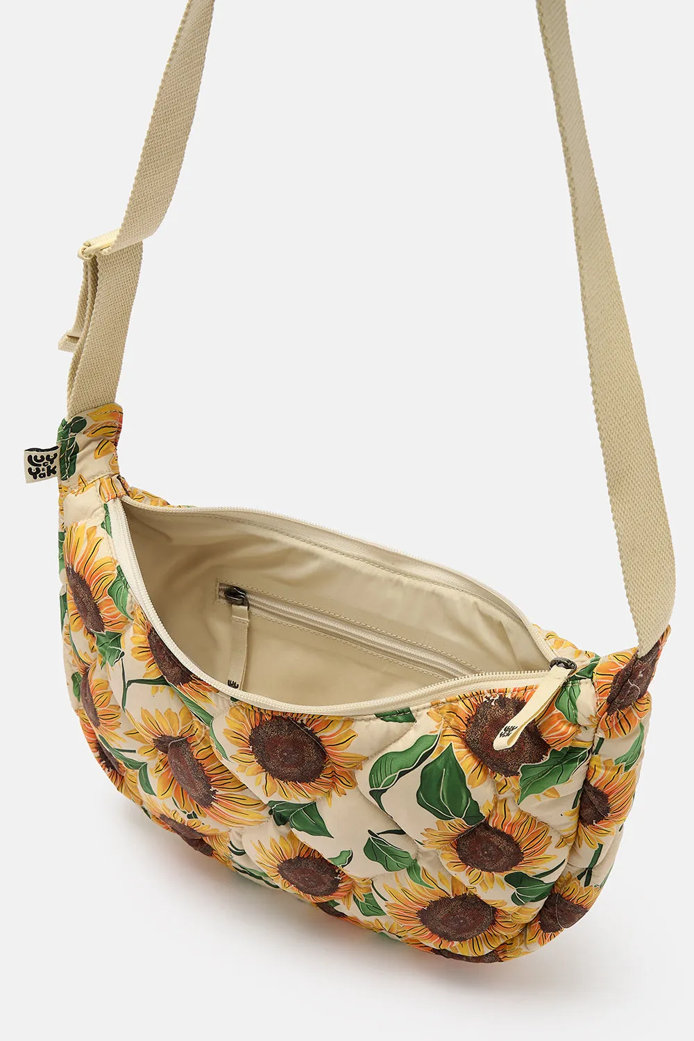 Bryony - Crossbody Bag in Cream Sunflower Print sold by Lucy & Yak product image thumbnail 3