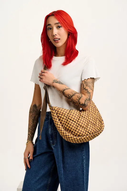 Bryony - Crossbody Bag in Yellow & Brown Checkerboard sold by Lucy & Yak