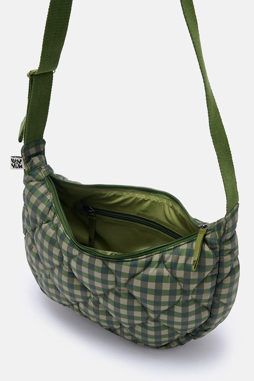 Bryony - Crossbody Bag in Green Emin Gingham sold by Lucy & Yak product image thumbnail 3