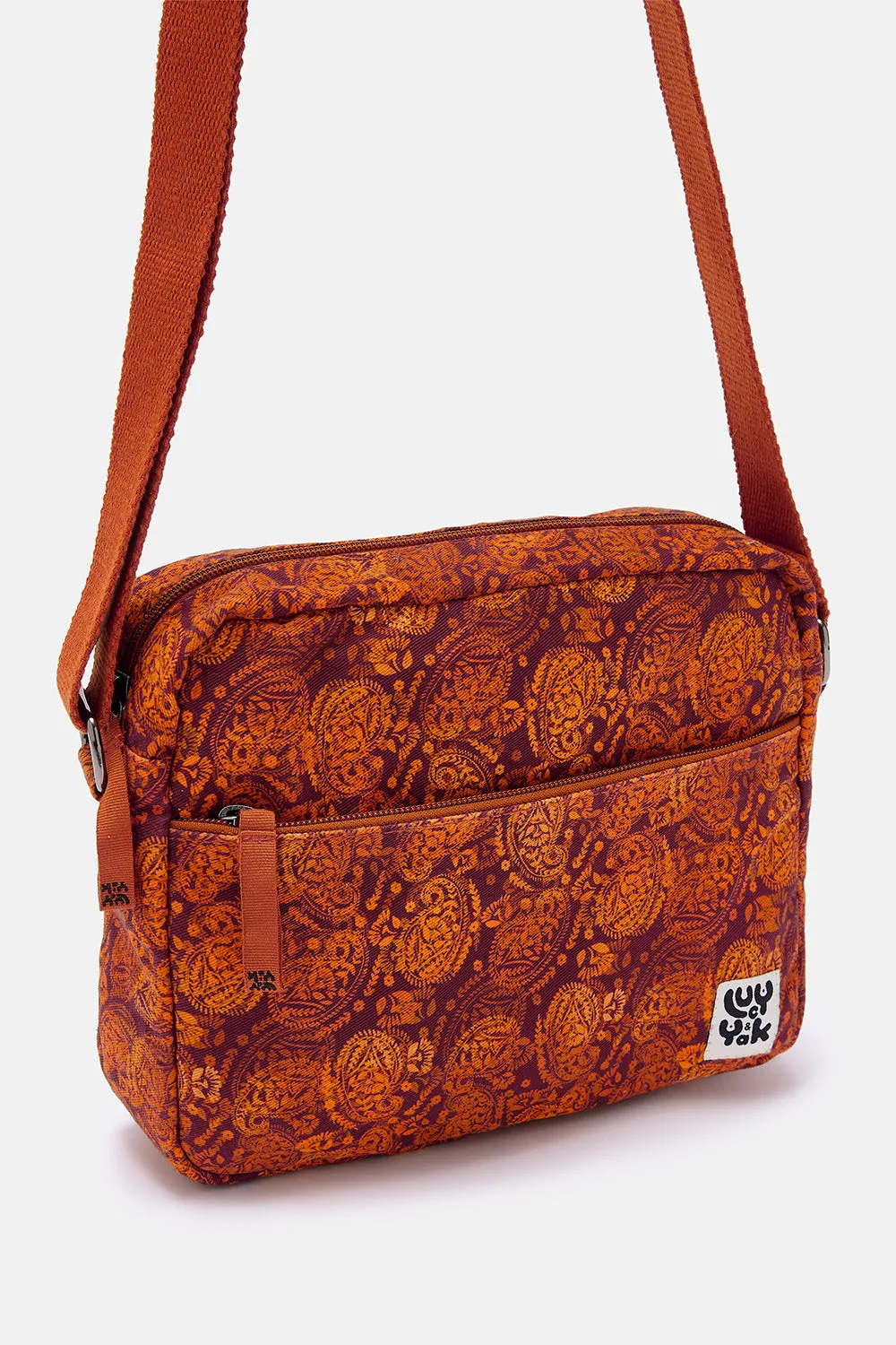 Dara - Cotton Crossbody Bag in Orange Callie Print sold by Lucy & Yak product image thumbnail 2
