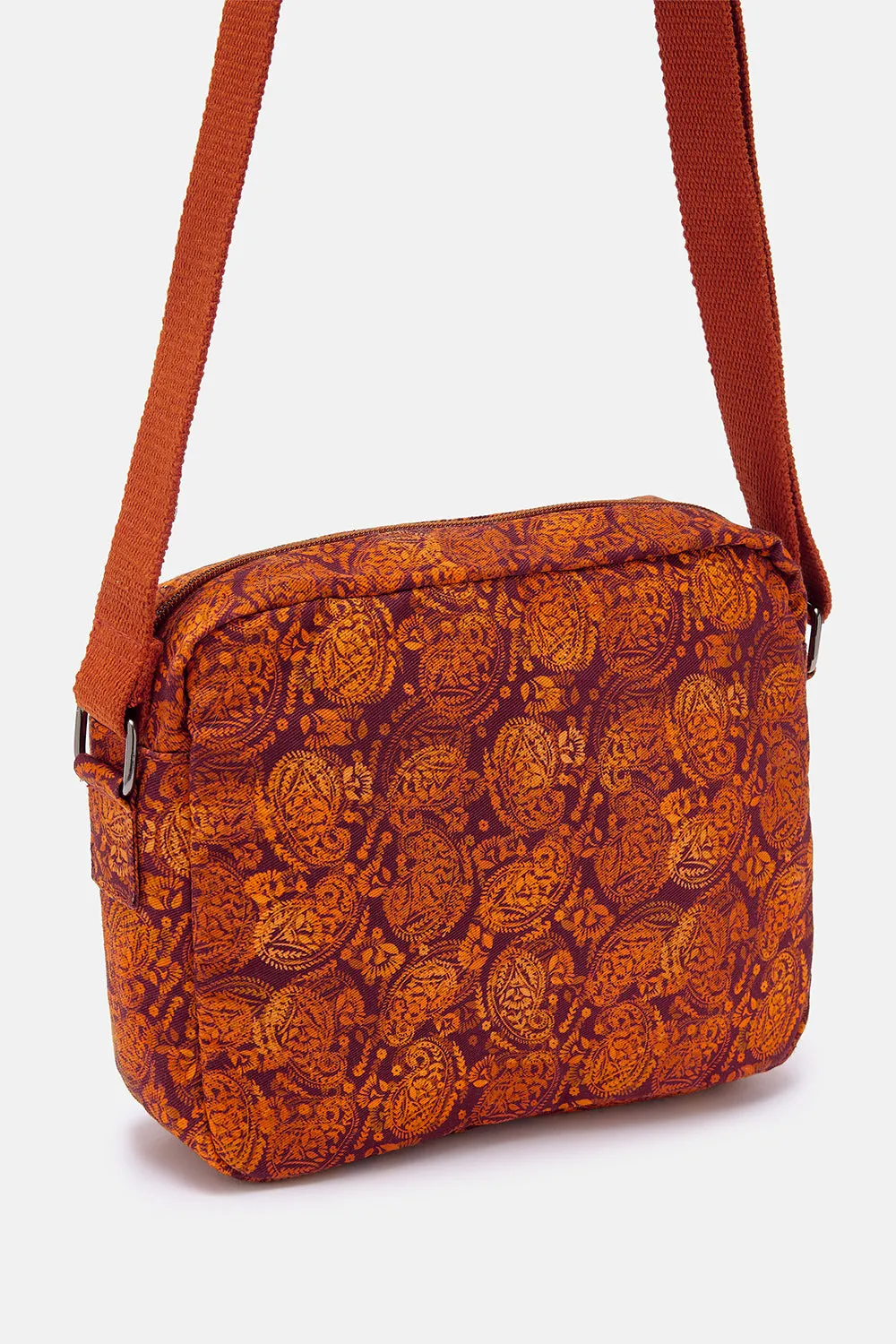 Dara - Cotton Crossbody Bag in Orange Callie Print sold by Lucy & Yak product image thumbnail 3